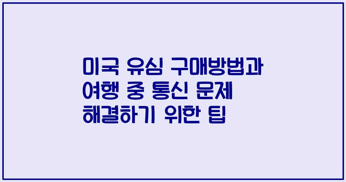 미국 유심 구매방법과 여행 중 통신 문제 해결하기 위한 팁